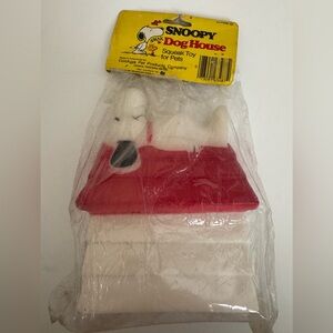 Vintage 1981 Snoopy Dog House Squeak Toy in its Original Packaging